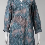 Blue lawn printed unstitched 3pc 2