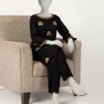 Black lawn embroidered co-ord set 5