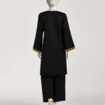 Black lawn embroidered co-ord set 7