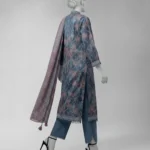 Blue lawn printed unstitched 3pc 4