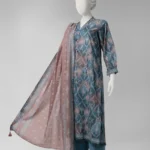 Blue lawn printed unstitched 3pc 5
