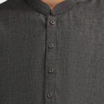 Dark grey cotton casual short kurta 2