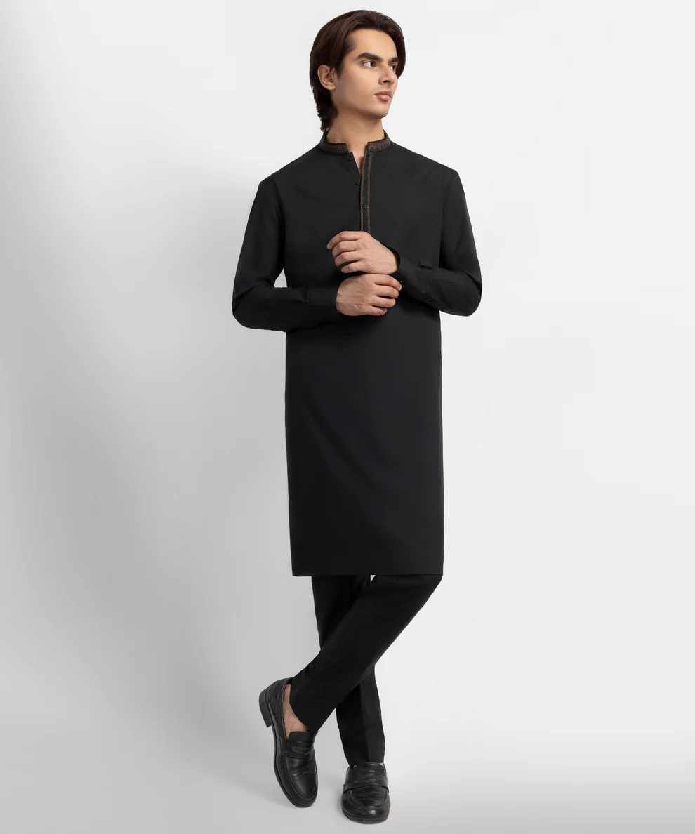 Black semi-formal kameez shalwar